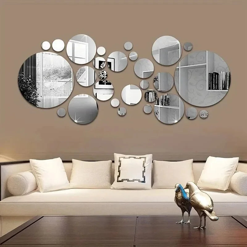 Acrylic Mirror Wall Sticker Round Decorative Mirror for Living Room