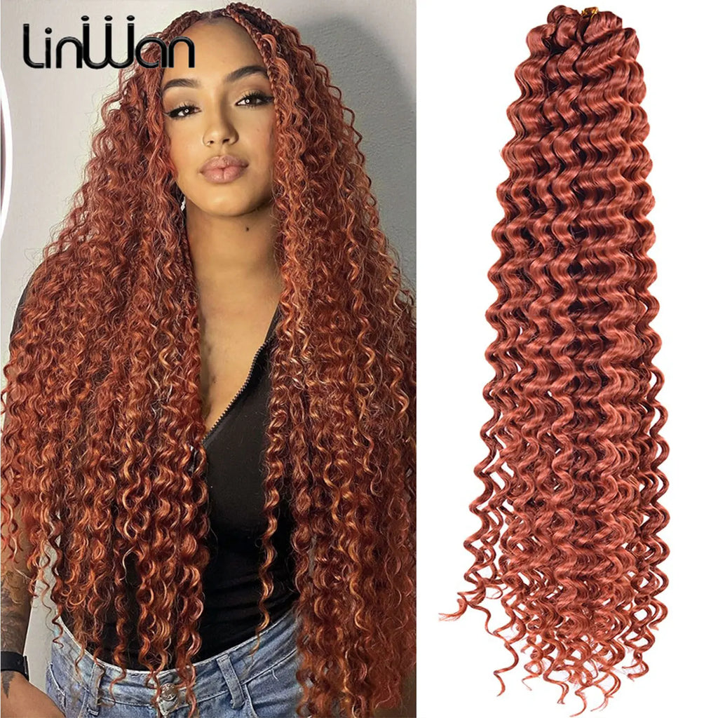 Deep Wave Hair Bundles 613 Piano Blonde Natural Synthetic Hair Extensions Ombre Thick Ponytail Loose Boho Braid Hair
