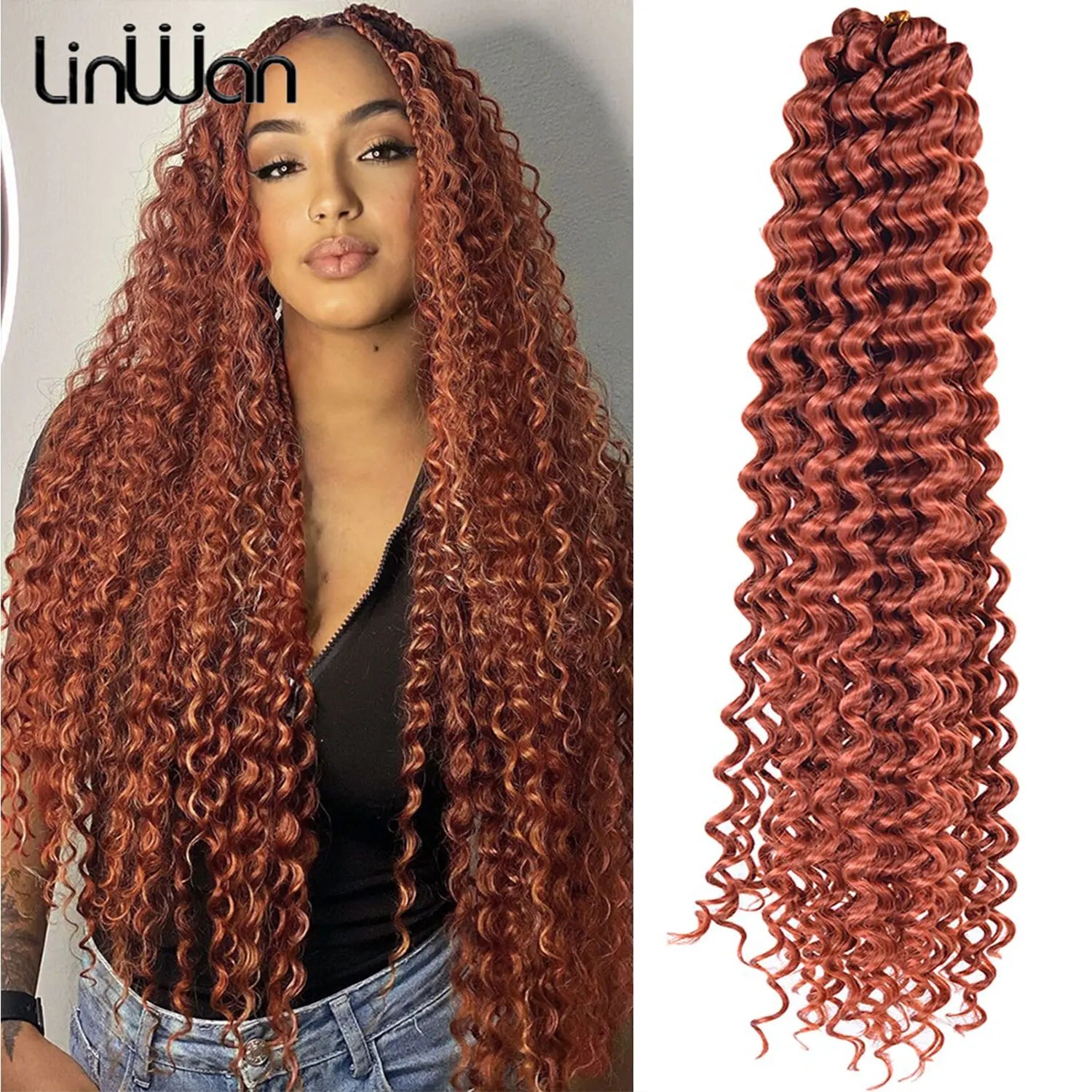 Deep Wave Hair Bundles 613 Piano Blonde Natural Synthetic Hair Extensions Ombre Thick Ponytail Loose Boho Braid Hair