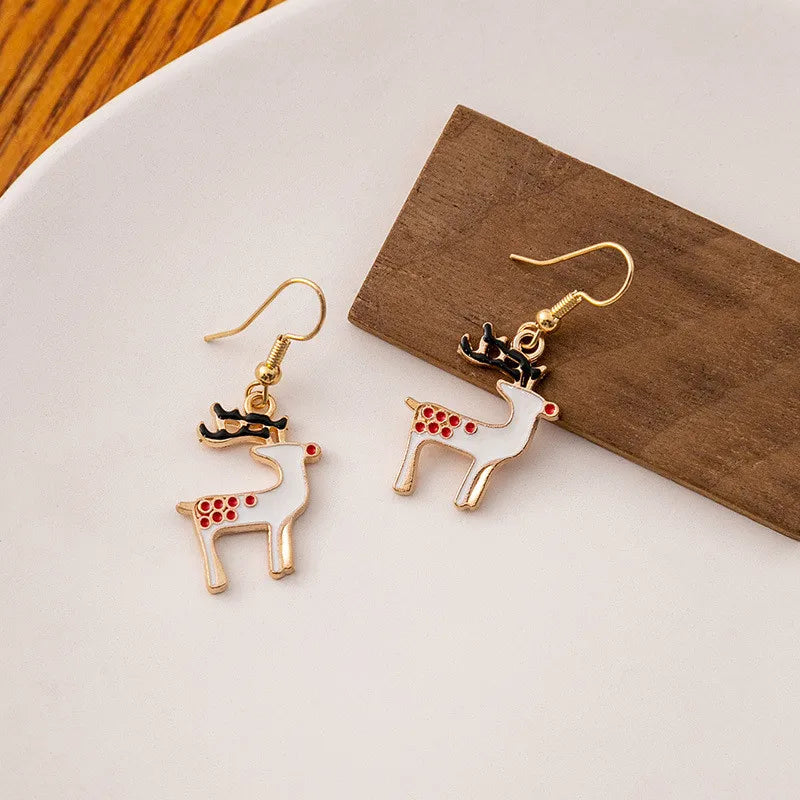 Vintage Metal Christmas Tree Dangle Earrings for Women Fashion Socks Santa Claus Snowflake Drop Earings New Year Party Jewelry