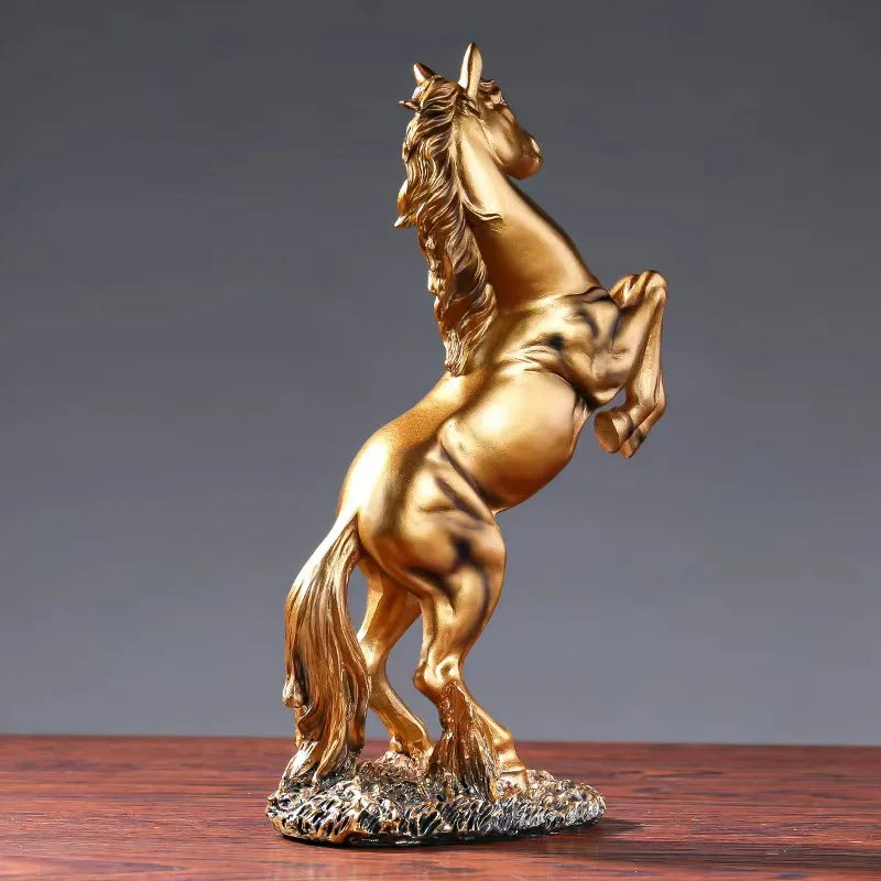 European Style Home Resin Victory Horse Statue, Living Room ，Cabinet,Office Desktop Decoration  Animal Figurines