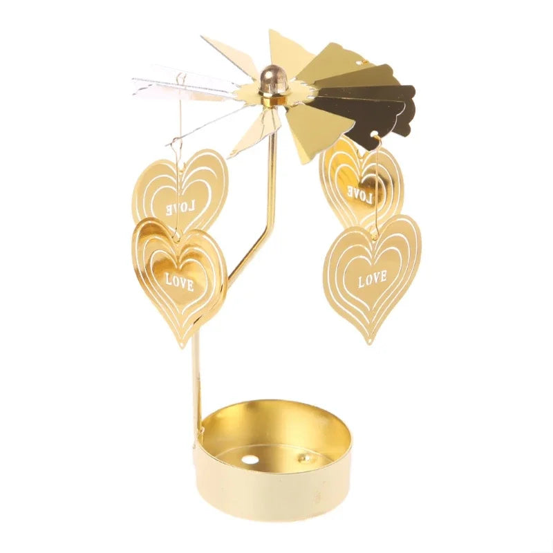 Metal Hot Rotating Candle Holder Christmas Rotating Candle Holder
