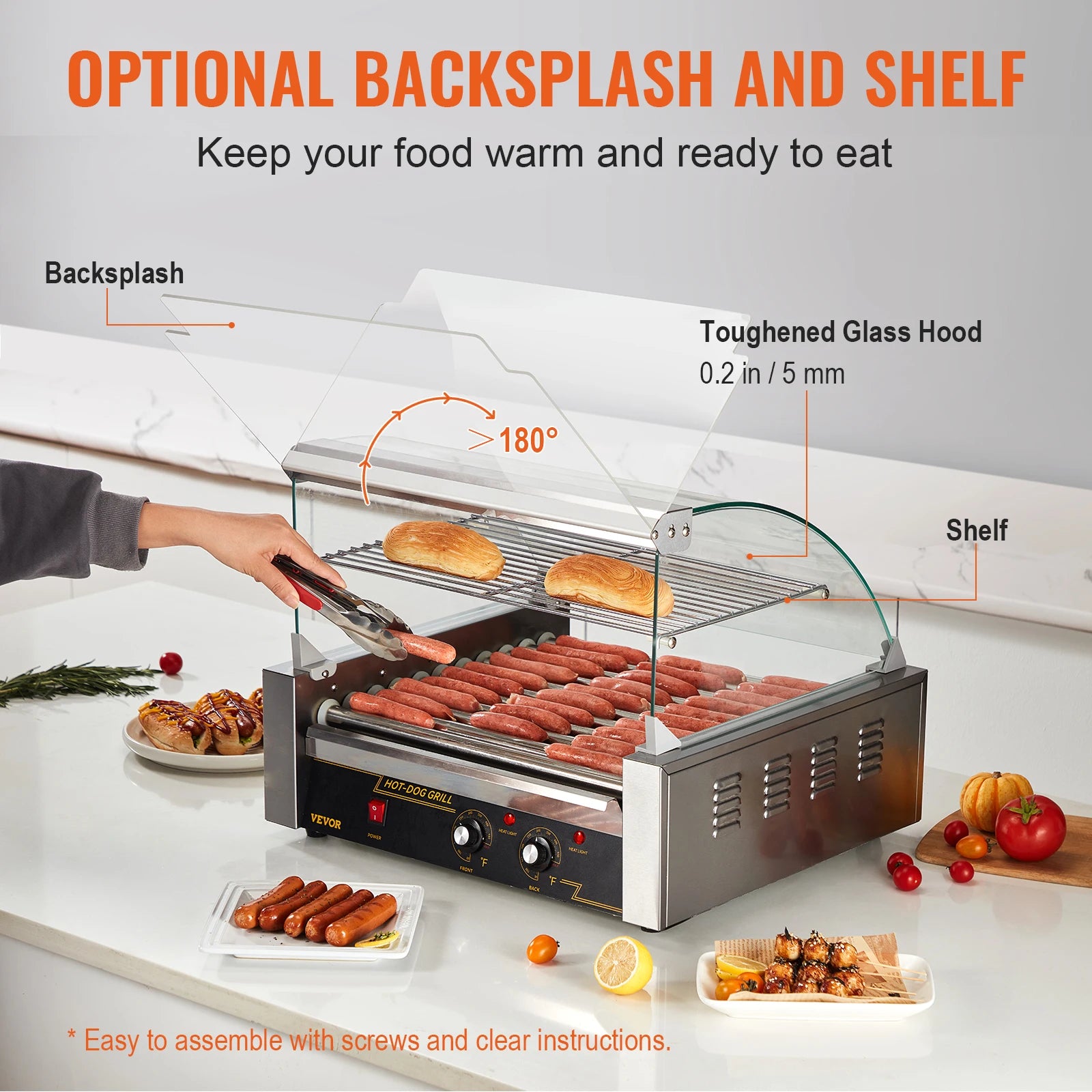SucceBuy Rods Commercial Hot Dog Roller