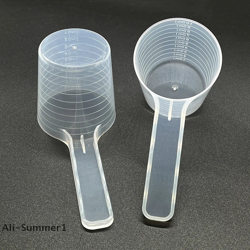 Transparent Pet Measuring Spoon With Scale Plastic Dog Cat Feeding Shovel Pet Tableware Supplies 50g 100ml