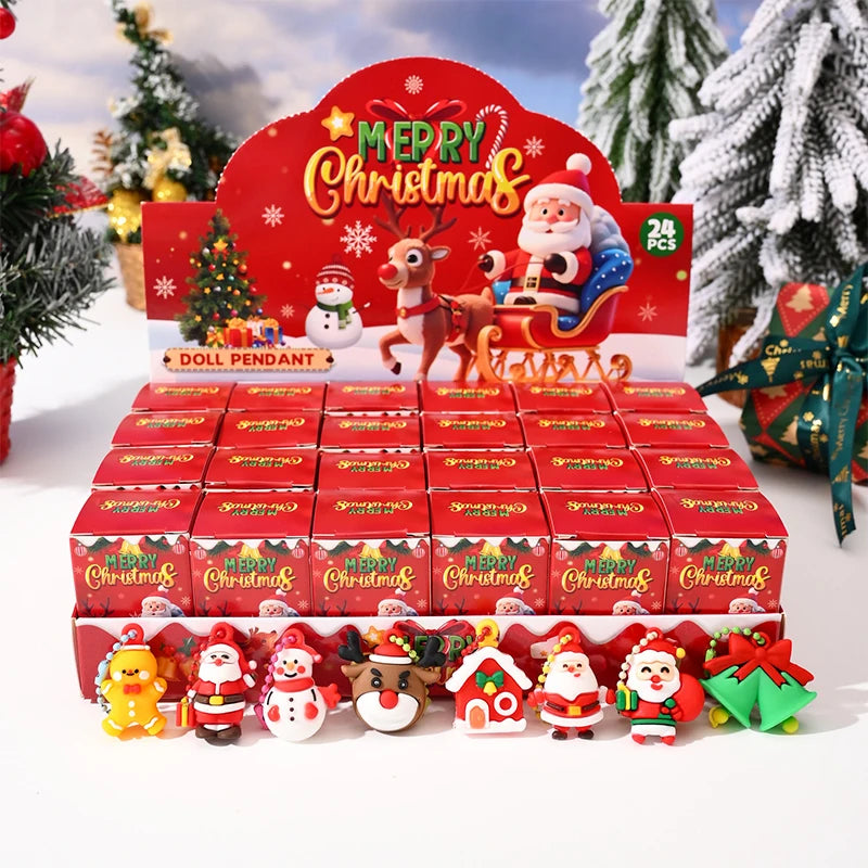 24pcs Christmas Themed Party Key Ring Gift Pack Surprise Box Suitable As Christmas Gift Party Gift Best For Christmas