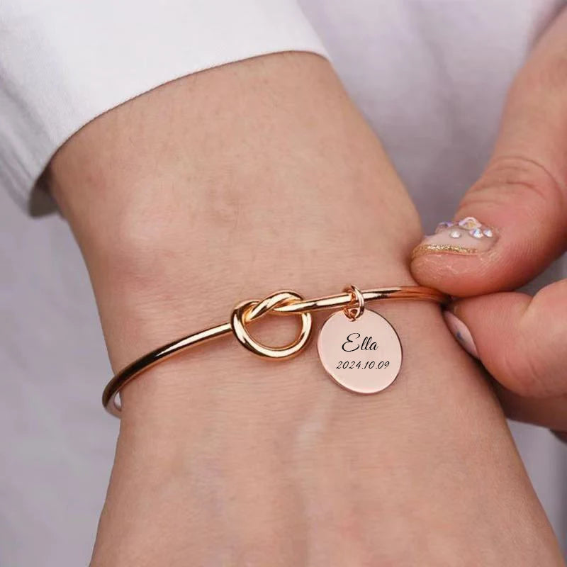Custom Name Letter Pendant Cuff Bracelet Personalized Adjustable Stainless Steel Customized Bangles Women Jewelry Gift 1-3 Names