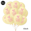 12pcs Easter Balloons Set 12inch Bunny Egg Printed Latex Balloon Happy Easter Party Decorations for Home Kids Gift Spring Decor