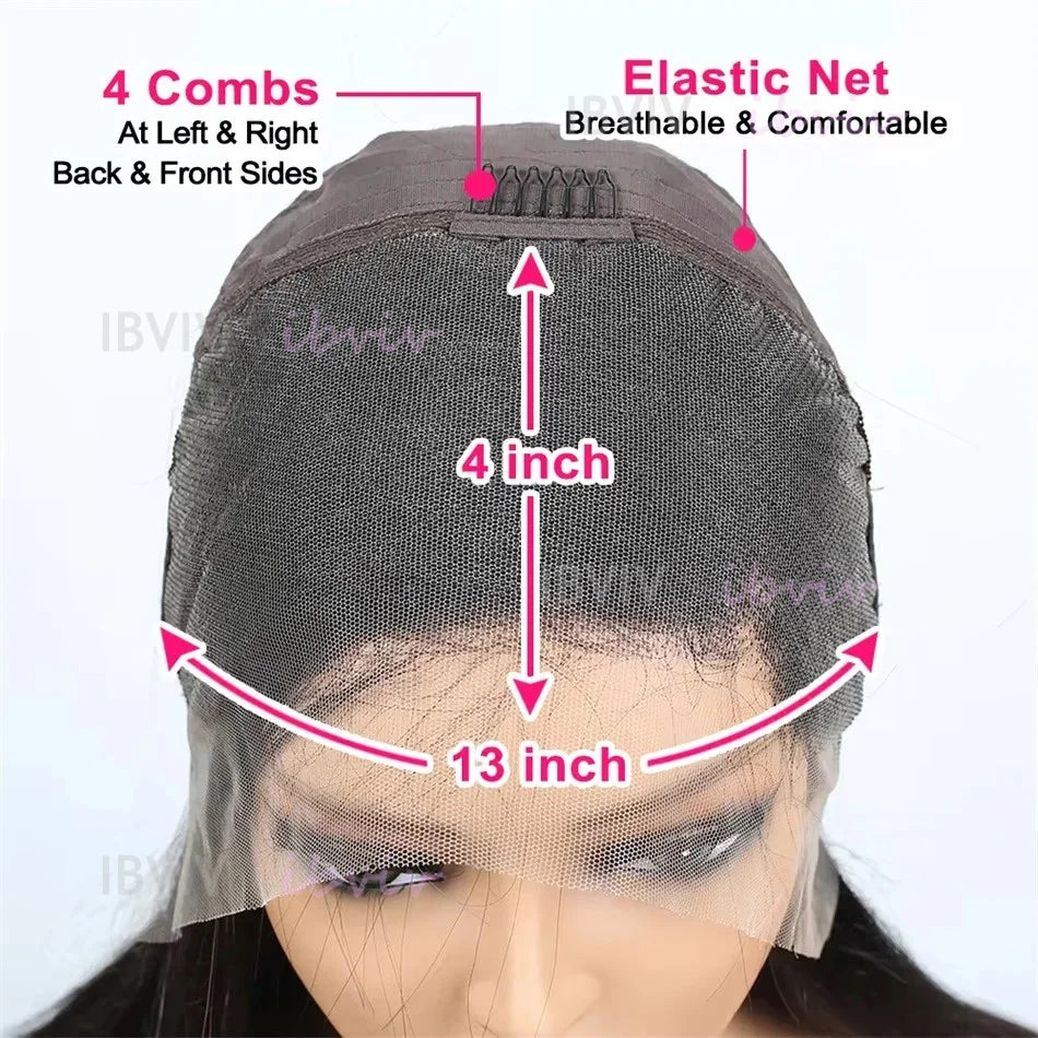 100% 210Density 13x4 Glueless Bob Human Hair Lace Front Wig Raw Vietnamese Bone Straight Preplucked Lace Frontal Human Hair Wigs