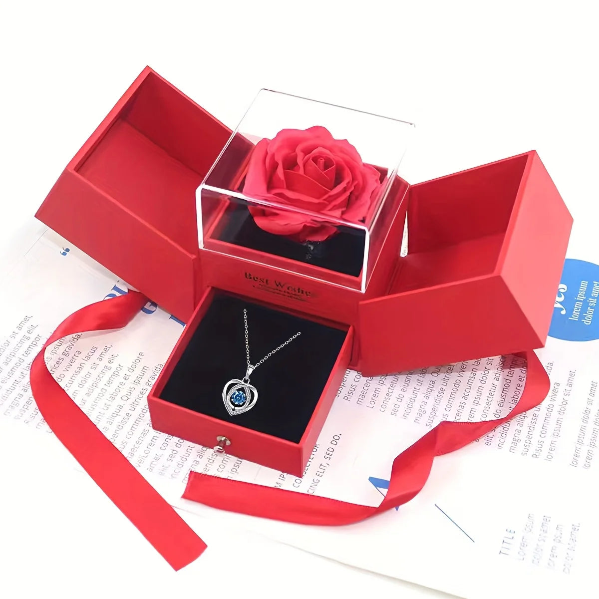 Rose Soap Premium Gift Box with MOM Pendant Necklace,for Mother's Day, Black Friday, Valentine's Day, Anniversaries, Birthdays