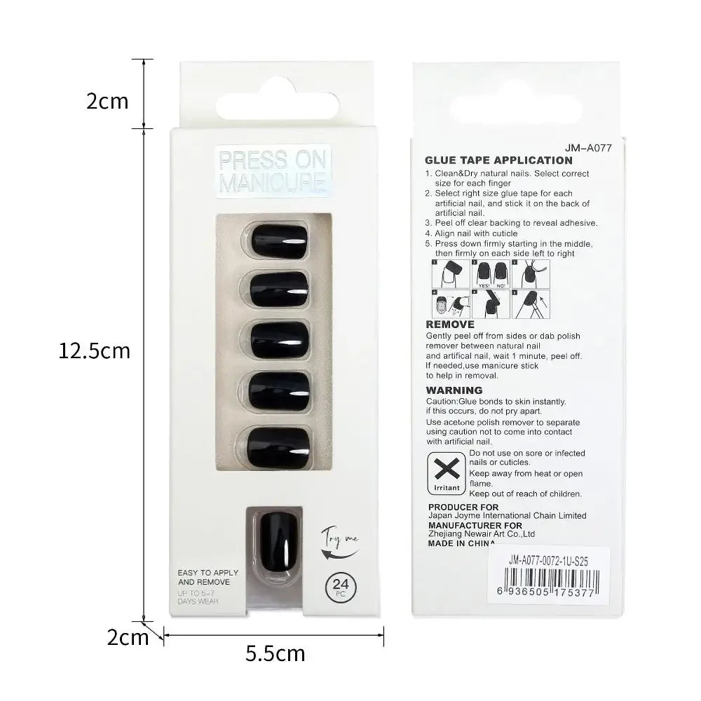 24pc nails Art Fake Nail Tips Press on Coffin  Artificial Square