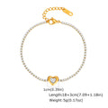 Vnox Clear Heart Zircon Snake Chain Bracelets Bangles For Women, Gold Color Stainless Steel Chain, Boho Elegant Jewelry Gifts