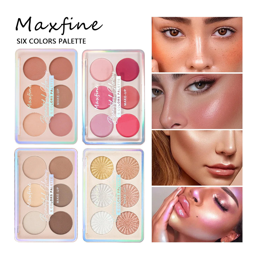 Color-retaining contour palette highlights all the functions of contour, which is a portable high-gloss cosmetic blush plate.