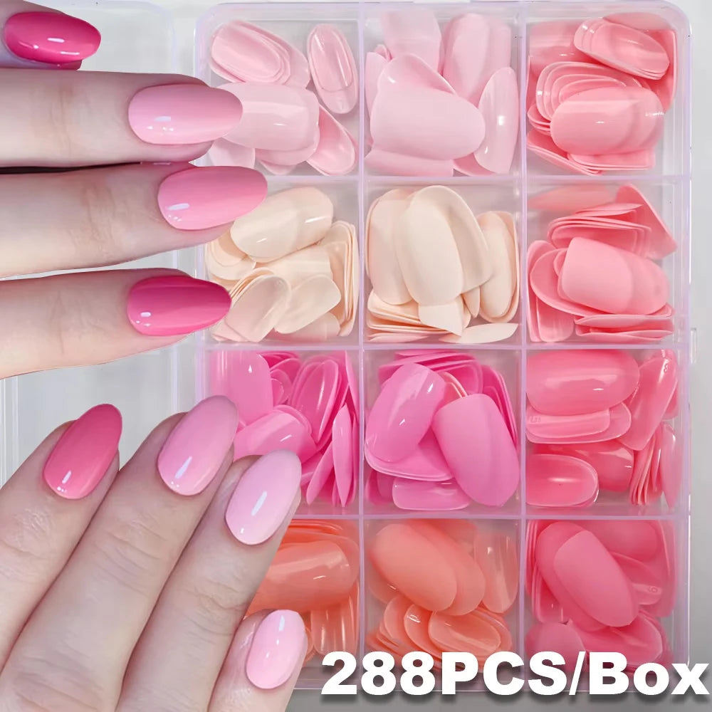 576pcs/Box Colorful Fake Nails  Cover Nail Tips