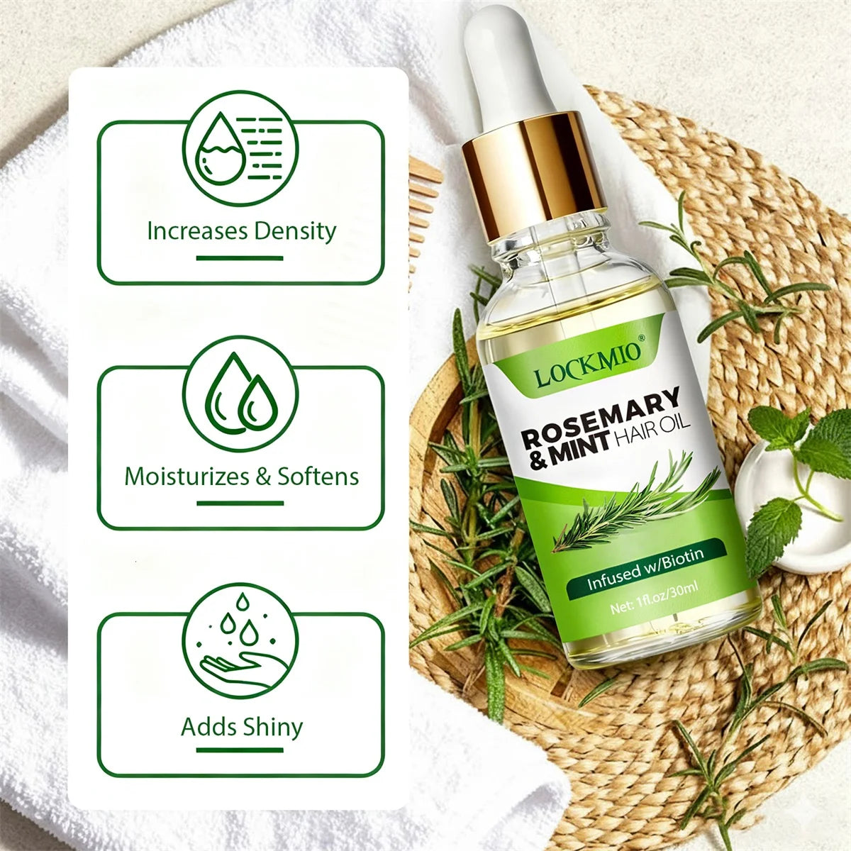 Women Hair Care Styling Products Moisturizing Nourishing Rosemary  Mint Oil Smoothing Shine Curl Cream Massage Detangling Brush