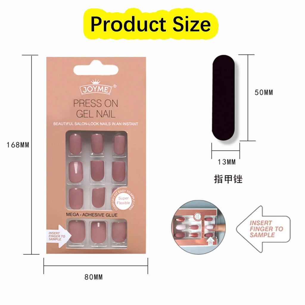 24pc nails Art Fake Nail Tips Press on Coffin  Artificial Square