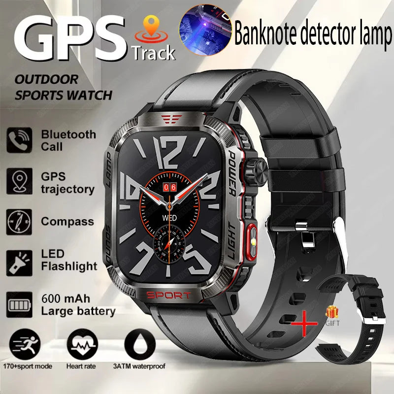 New outdoor Military Smart Watch Men Flashlight