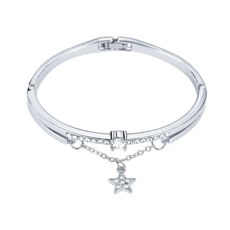 2024 New Luxury Jewelry Stainless Steel Bracelets & Bangles Female Heart Forever Love Charm Bracelet for Women Gifts