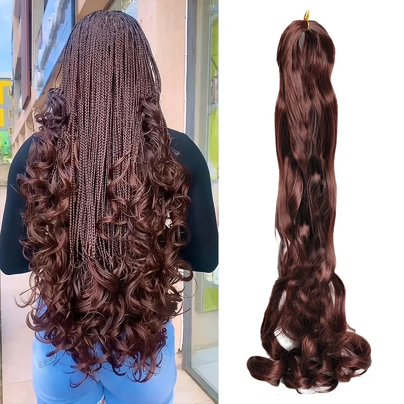 French Curly Braiding Hair 24Inch Loose Wavy 1 Pack  Bouncy Braiding Hair Extensions Synthetic French Curl Crochet Hair