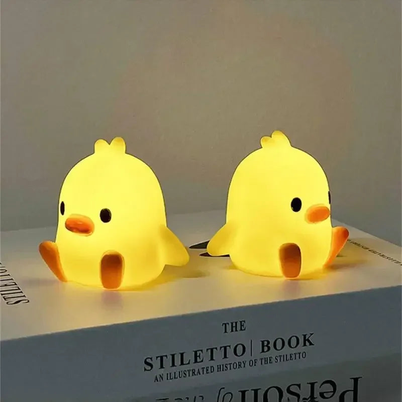 1-3pcs Yellow Duck Night Light Cartoon Creative Children's Gift Small Desk Lamp Soft Light Bedroom Atmosphere Bedlight