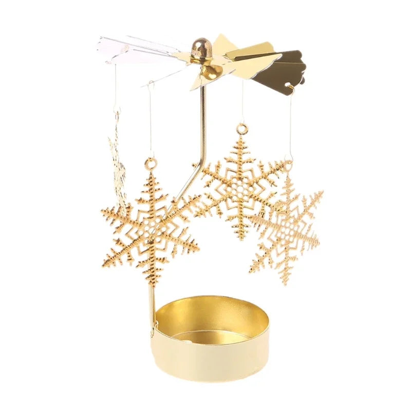 Metal Hot Rotating Candle Holder Christmas Rotating Candle Holder