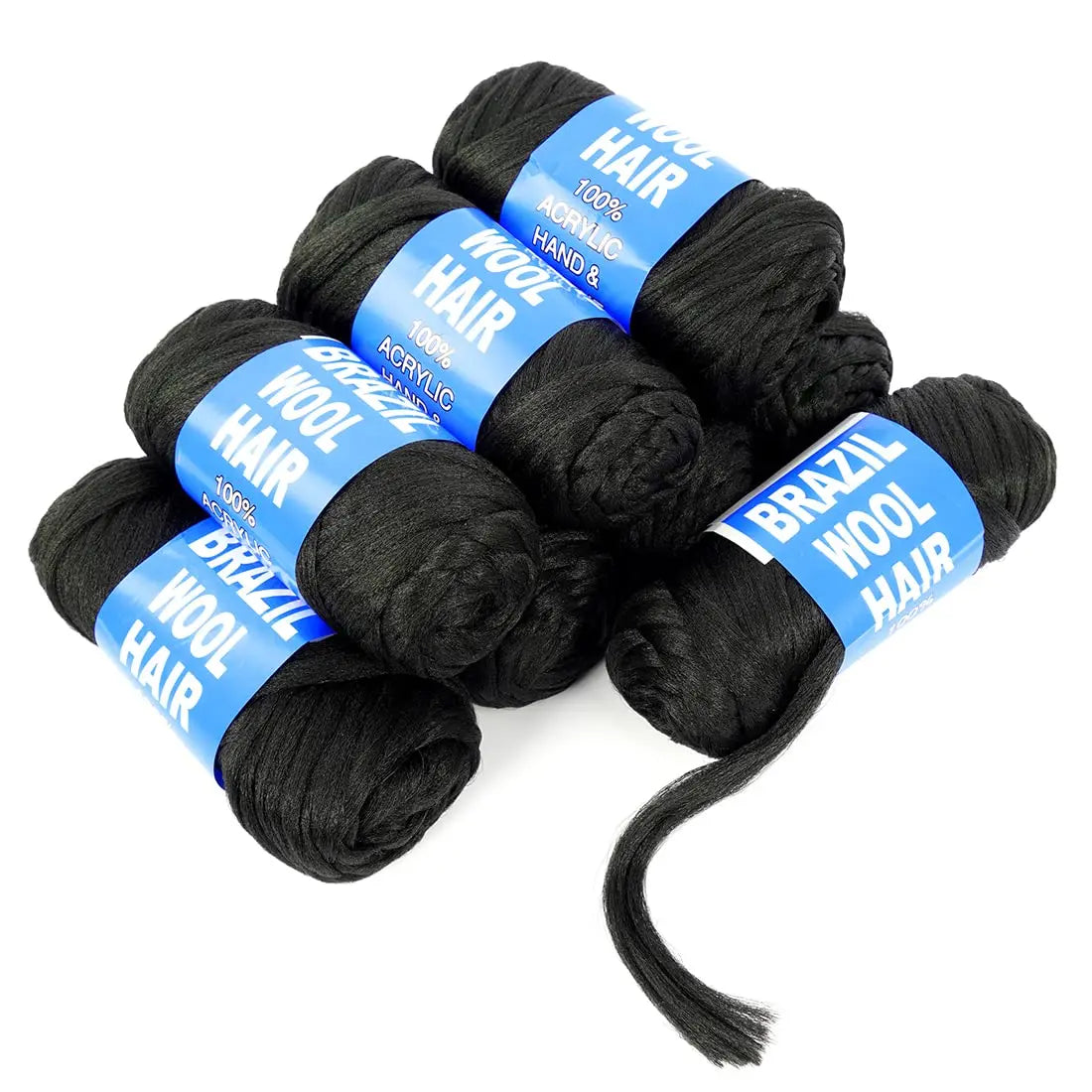 Multicolored Brazil Wool Hair, Acrylic Extension Yaki Synthetic Hair Senegalese Twist Faux Locs Wraps Jumbo CrochetBraiding Hair