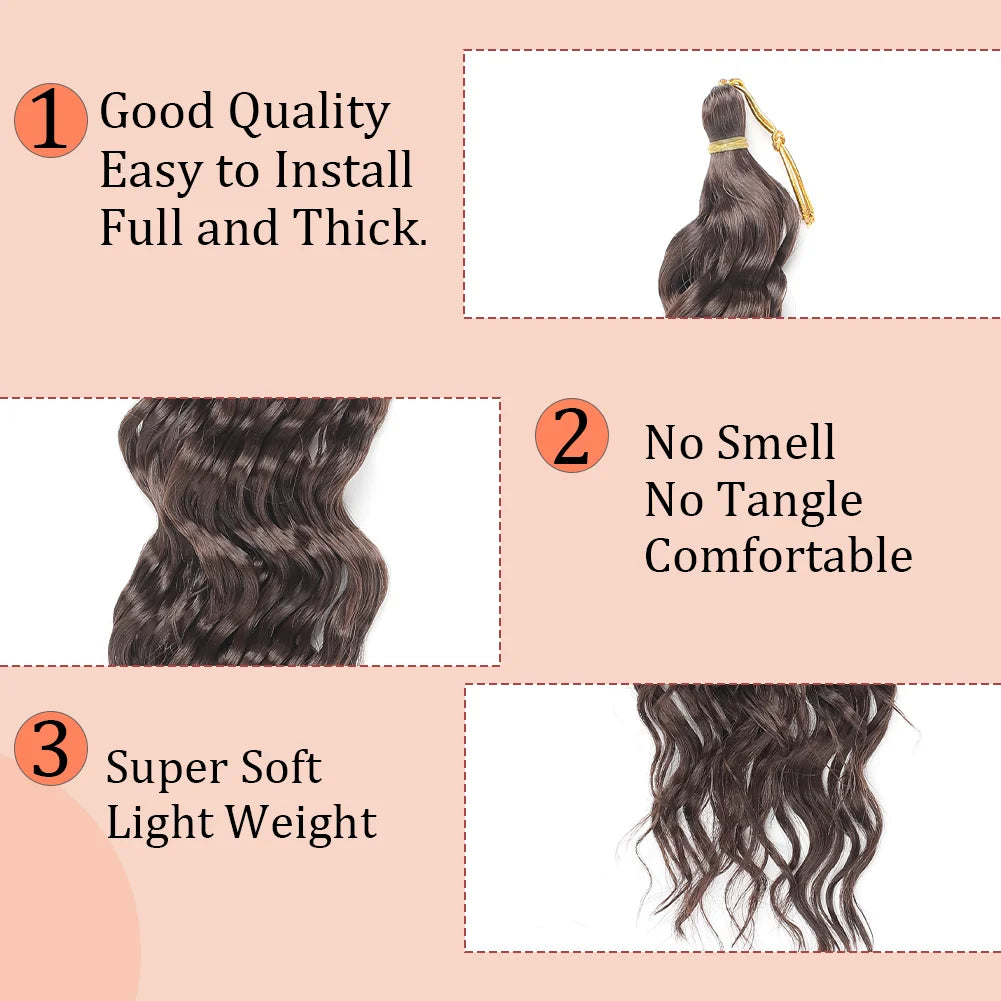 Water Wave Crochet Hair Extensions 30Inch Synthetic Twist Curly Crochet Braids Soft Bohemian Water Wave Braid Hair
