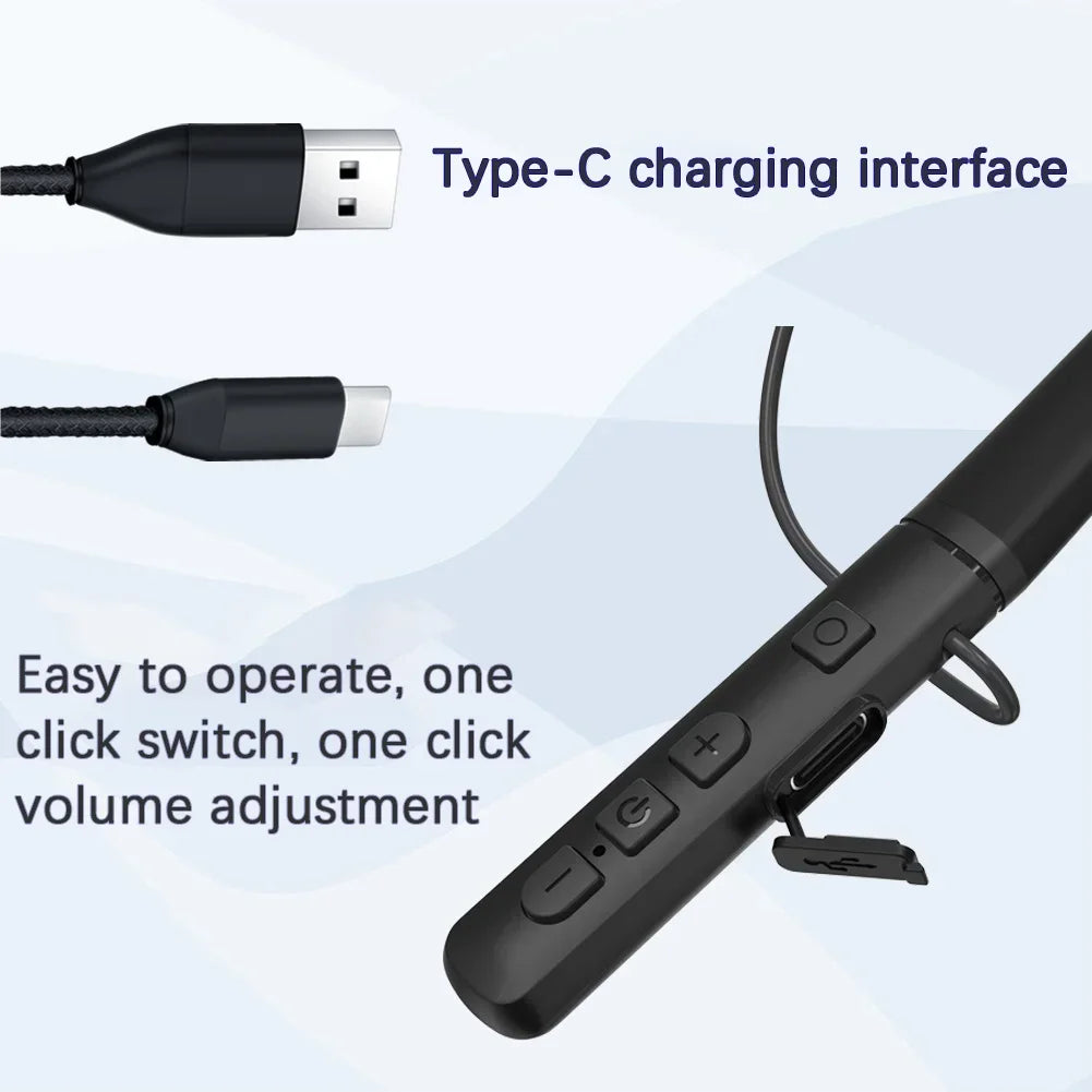 Neck Strap Bluetooth Hearing Aid Headset,Rechargeable Amplifier with Noise Reduction