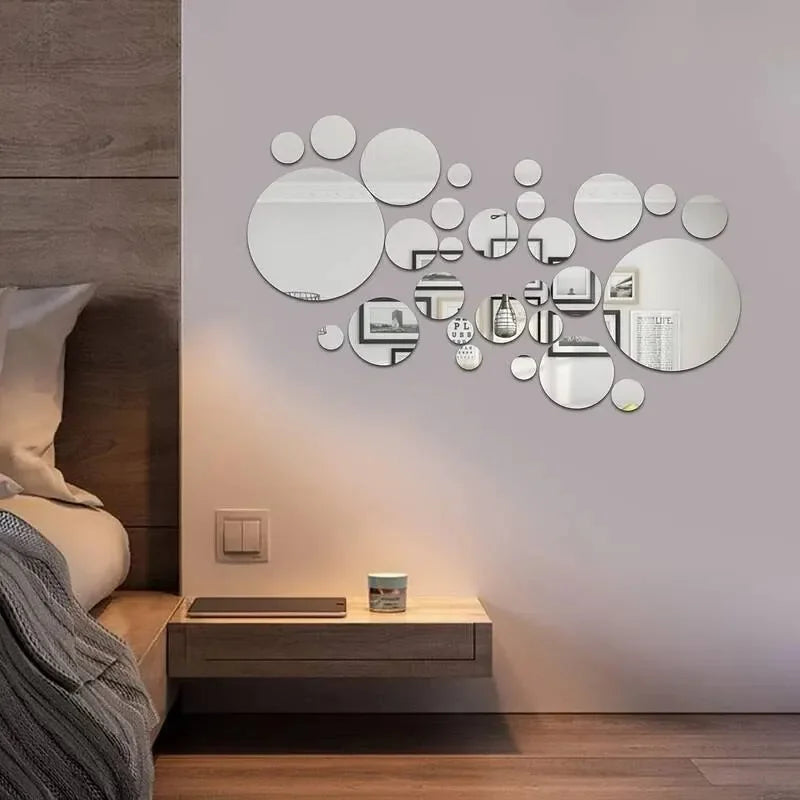 Acrylic Mirror Wall Sticker Round Decorative Mirror for Living Room