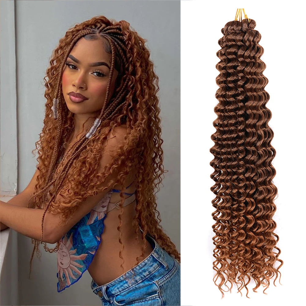 Deep Wave Hair Bundles 613 Piano Blonde Natural Synthetic Hair Extensions Ombre Thick Ponytail Loose Boho Braid Hair