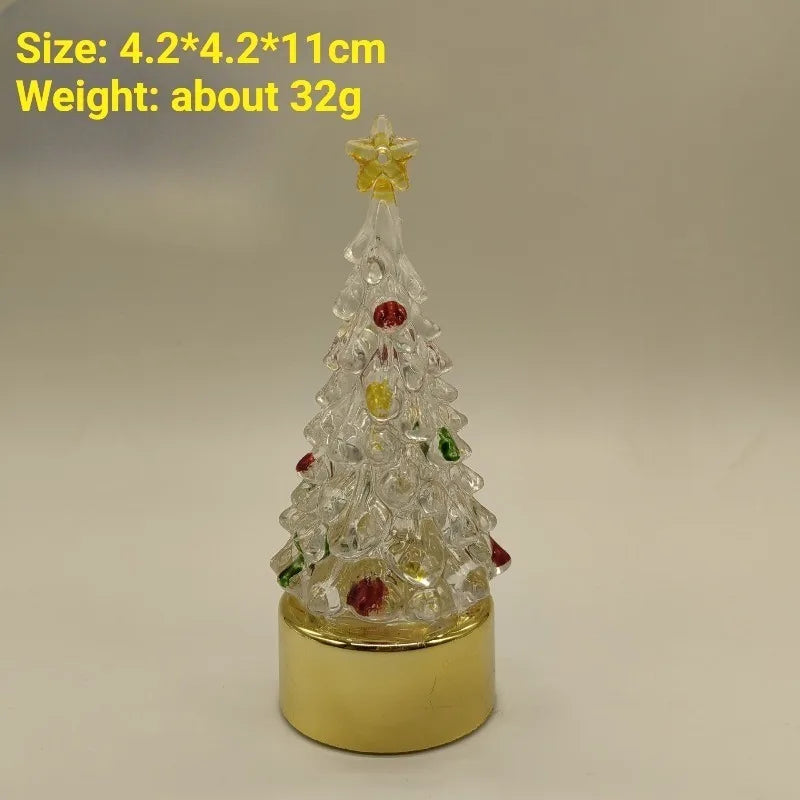 LED Night Lamp Mini Christmas Tree Christmas Luminous Decoration Bed Side Lamp Battery Powered Gift Desktop Ornament Night Lamps