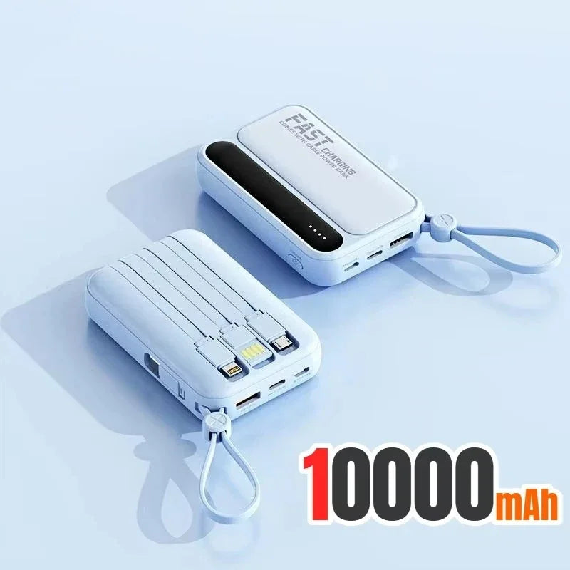 120W 500000mAh Power Bank Large Capacity 4 In1 Cables Intelligent Digital Display Light Portable Powerbank For iPhone Huawei New