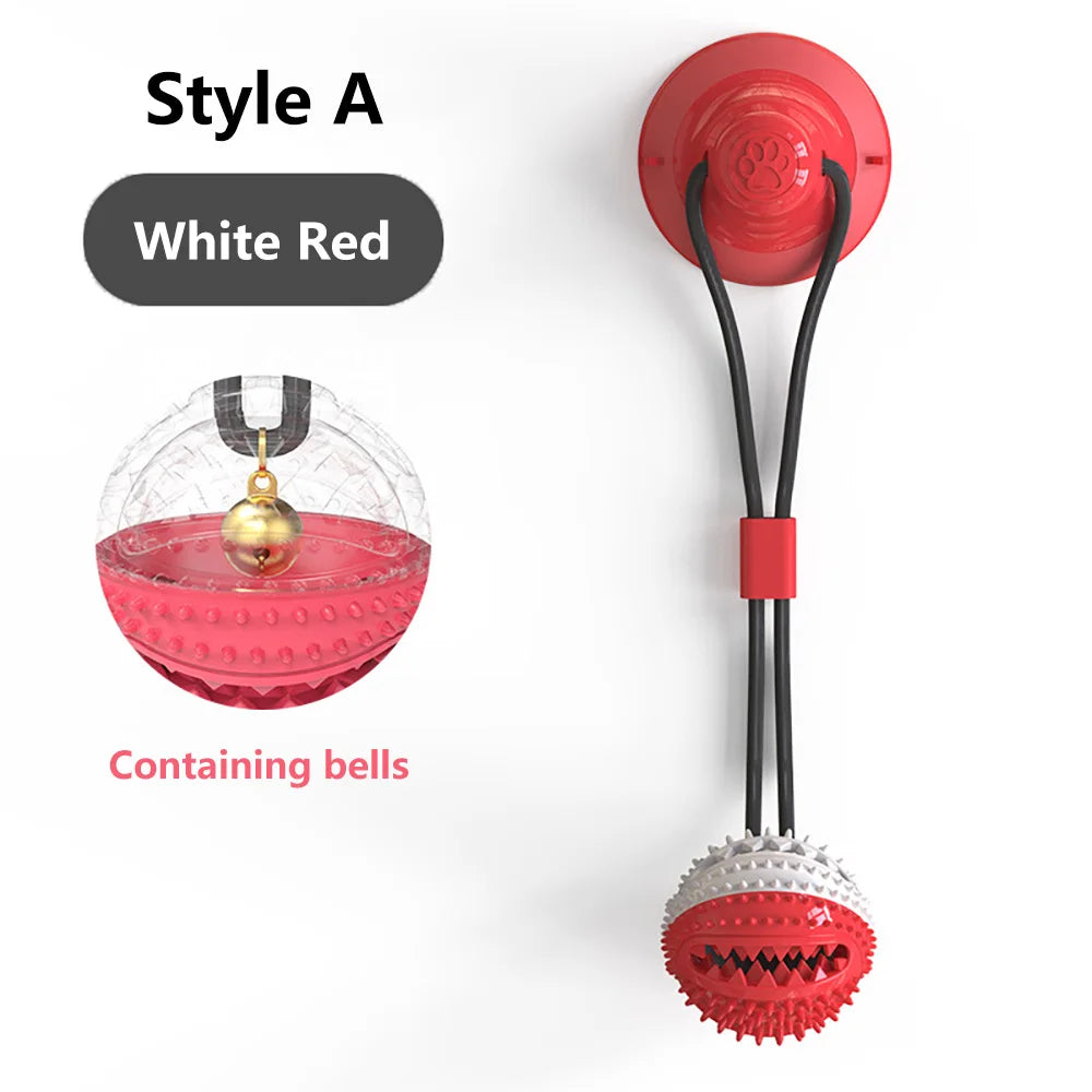 Dogs Food Toys Silicon Suction Cup Tug Interactive Dog Ball Toy For Pet Chew Bite Tooth Cleaning Toothbrush Feeding Pet Supplies