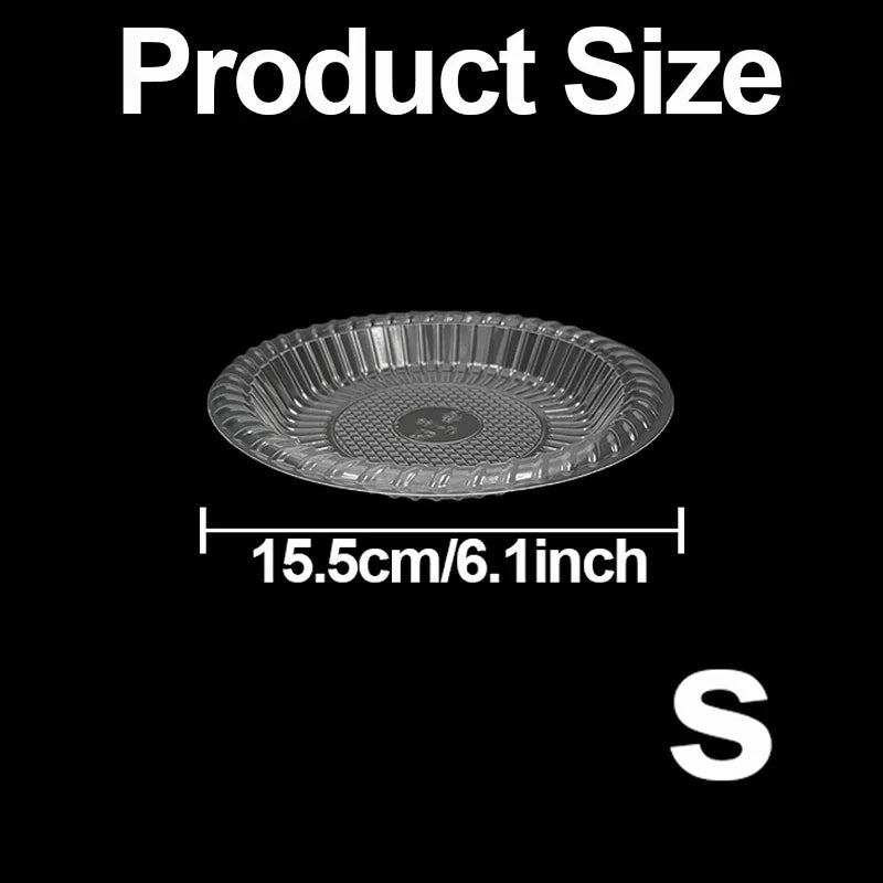 10/20/30PCS Disposable Plastic Plates Transparent Fruit Plates Dessert Salad Kitchen Family Gatherings Christmas Party Supplies