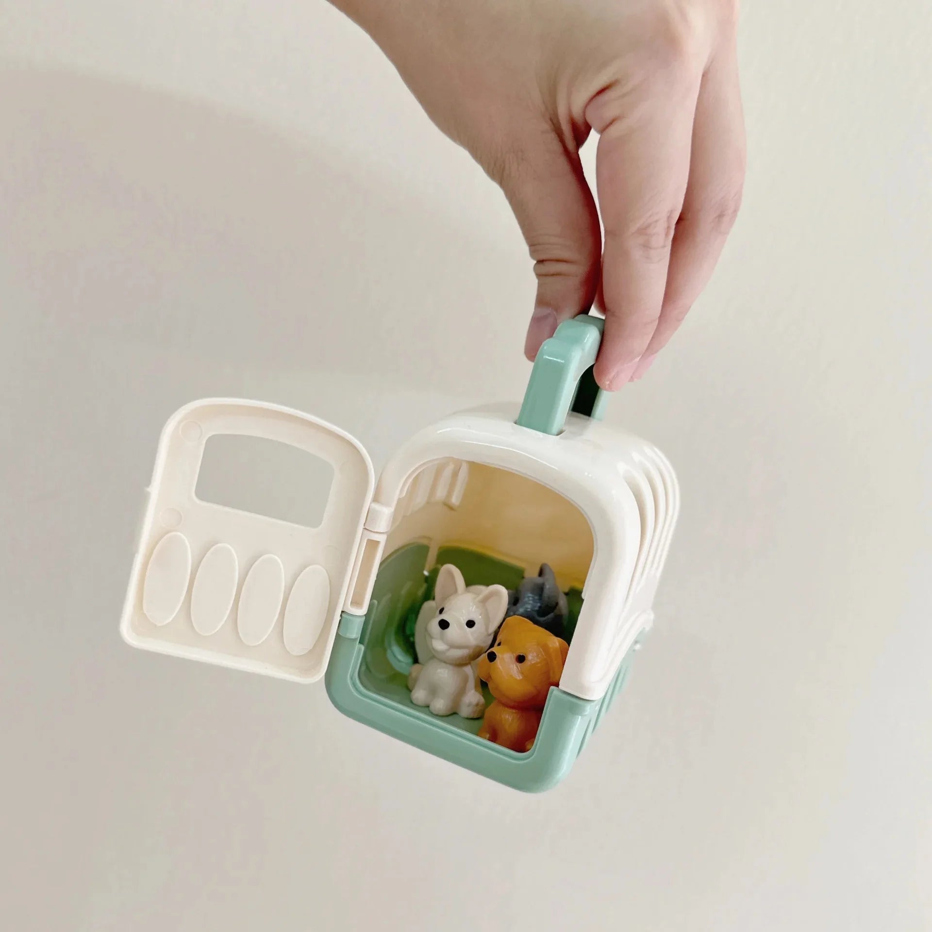 Mini Pet Doll House Toy Set with Dog Basket Simulation Animal Figures for Kids Toddlers Christmas Birthday Gifts for Girls Boys