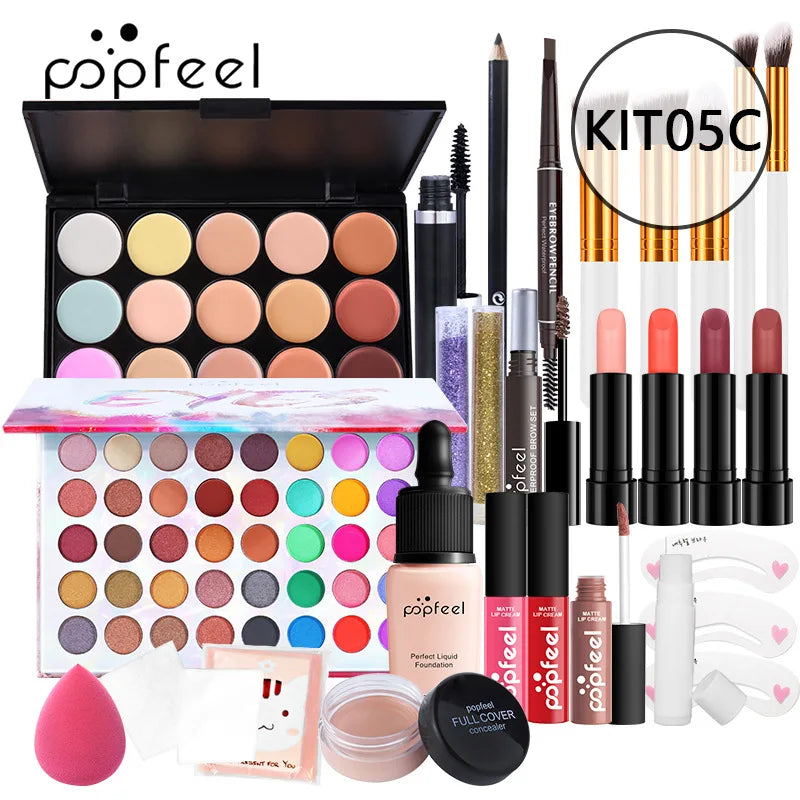 POPFEEL All-in-One Makeup Kit Gift Set with Eyeshadow Palette