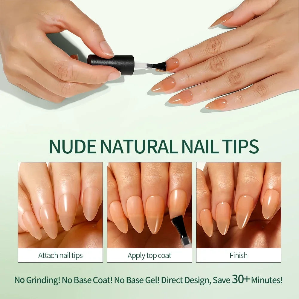Nailpop 3-IN-1 Nude Natural Soft Nail Tips Set