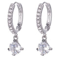 Zircon Polygon Earrings For Women Gold Plated Stainless Steel Hoop Earrings New Design Luxury Wedding 2024 Trending Jewelry Gift