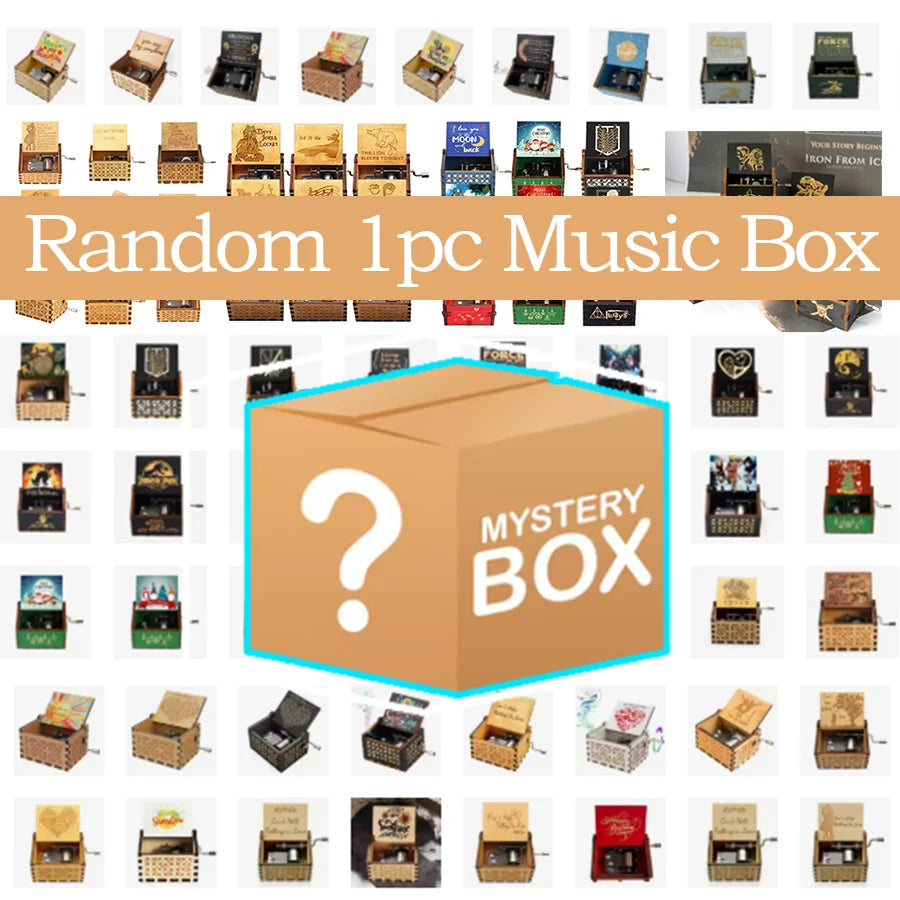 21 Music Boxes Pink White Blue Black Wood You Are My Sunshine Godfather Music Box Music Theme Birthday Gift blind box