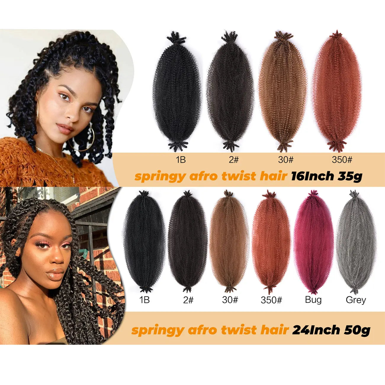 Spring Afro Twist Hair 24inch Kinky Marley Twist Braiding Hair For Women Soft Crochet for Distressed Faux LocsHair Extensions