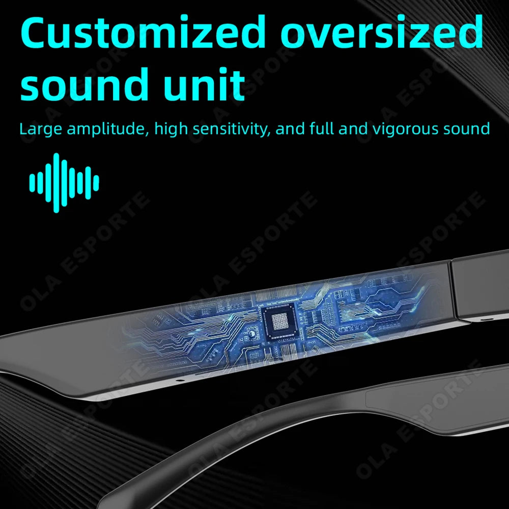 Smart AI Glasses Voice Control Wireless Call Music Playback Hi-Fi Sound Quality High-Capacity Battery UV Protection Sunglasses