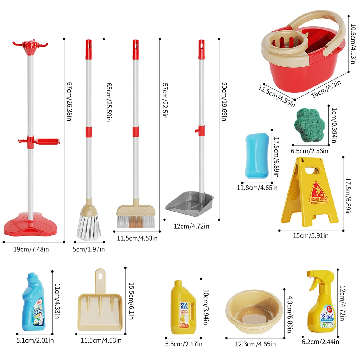 Kids Cleaning Toy Set for Toddlers Mini Broom Dustpan Mop Pretend Play Housekeeping Supplies Kits Montessori Toys Girl Boy Gifts
