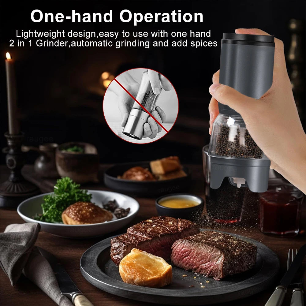 Electric Grinder For Pepper Sea Salt Grinding Machine Rechargeable Automatic Spices Grinder For Kitchen Cooking Pepper Mill Tool