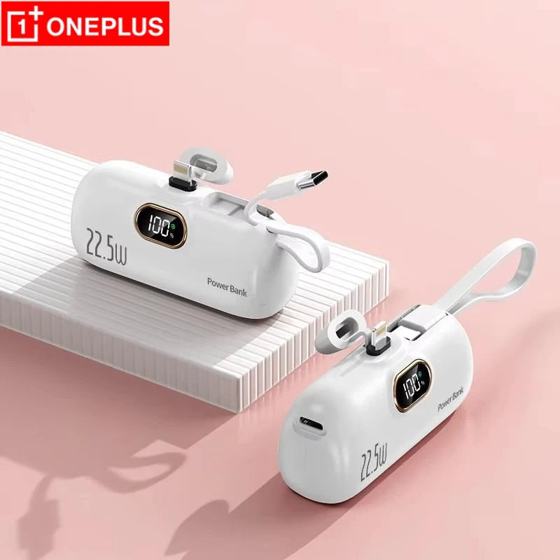 OnePlus 10000mAh Portable Power Bank 2- in-1 Fast Charger Lightweight High capacity Pocket Power Bank For IPhone Huawei Samsung