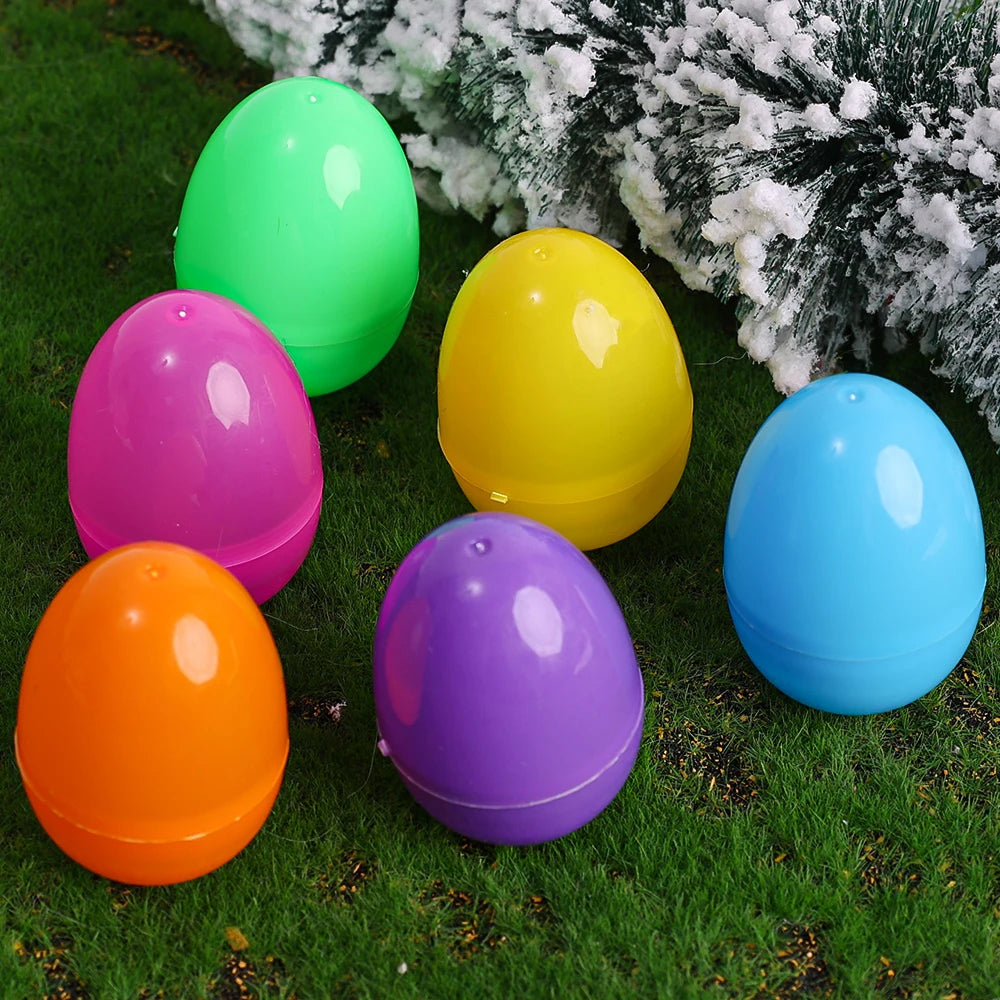 10/50PCS Plastic Easter Eggs Fillable Plastic Egg Kids Toy Colorful Gift Packaging Box Easter Party Hunt Game DIY Craft Supplies