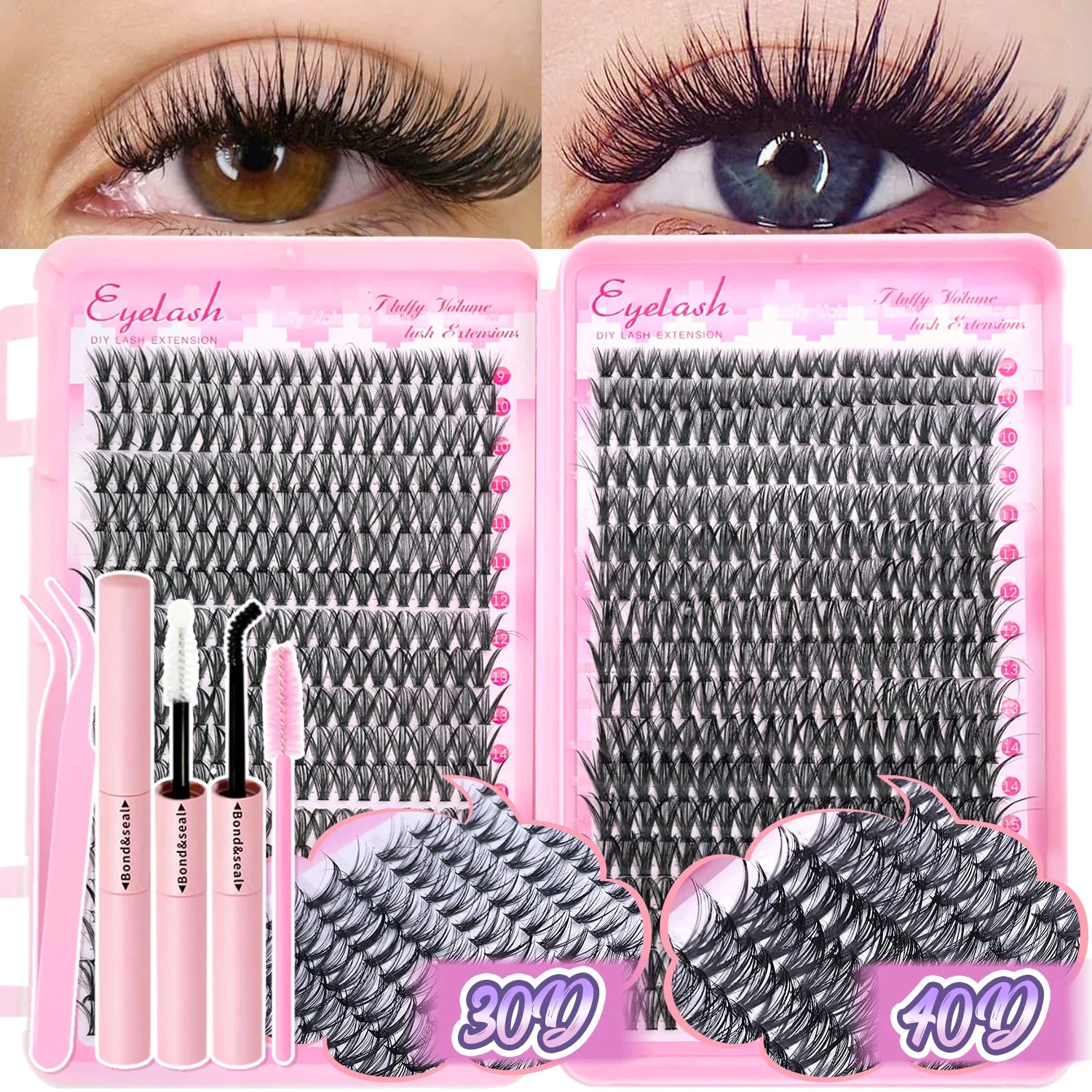 DIY Lash Extension Kit Clusters Individual Eyelashes