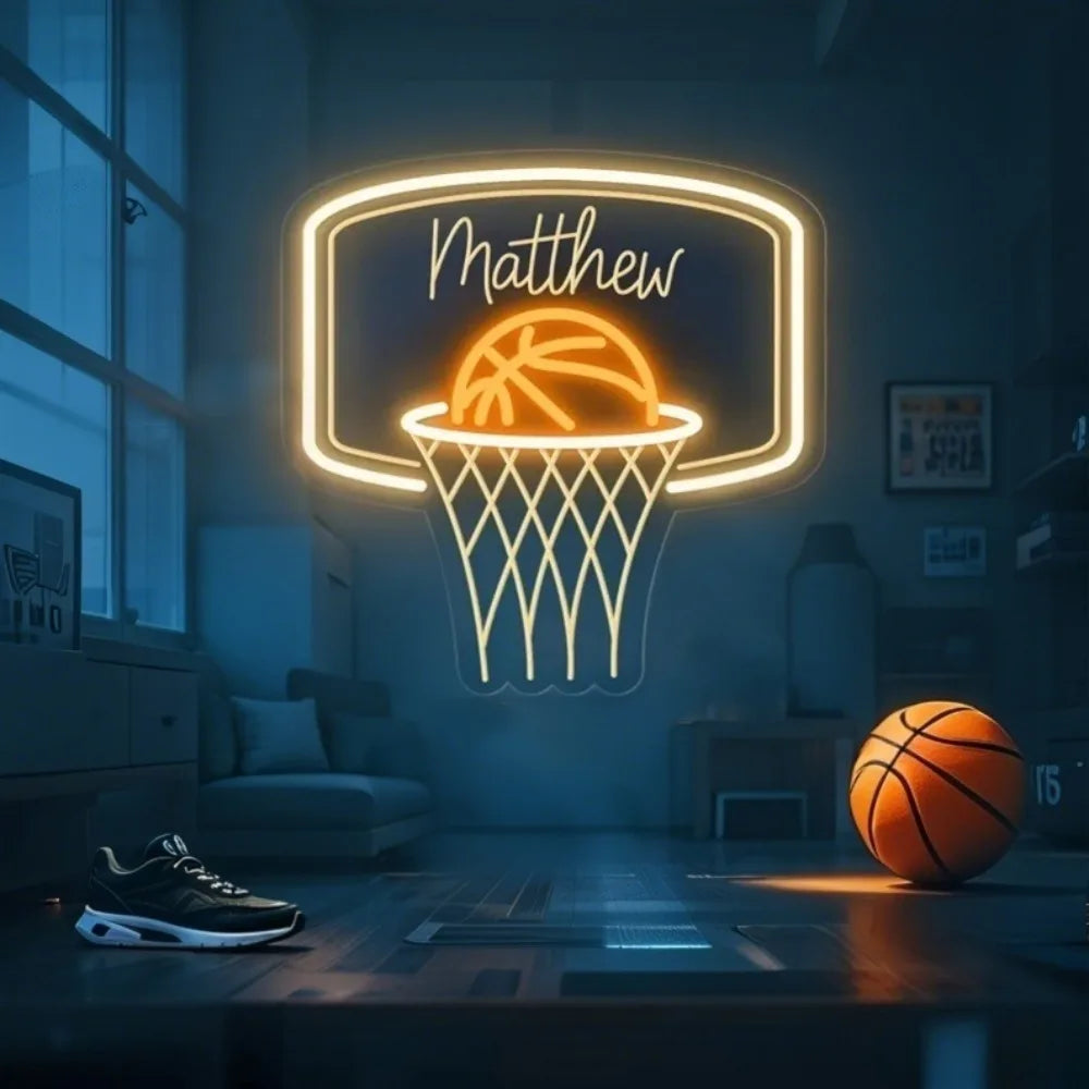 Custom Basketball Neon Sign Boy's Bedroom Nursery Home Wall Decor