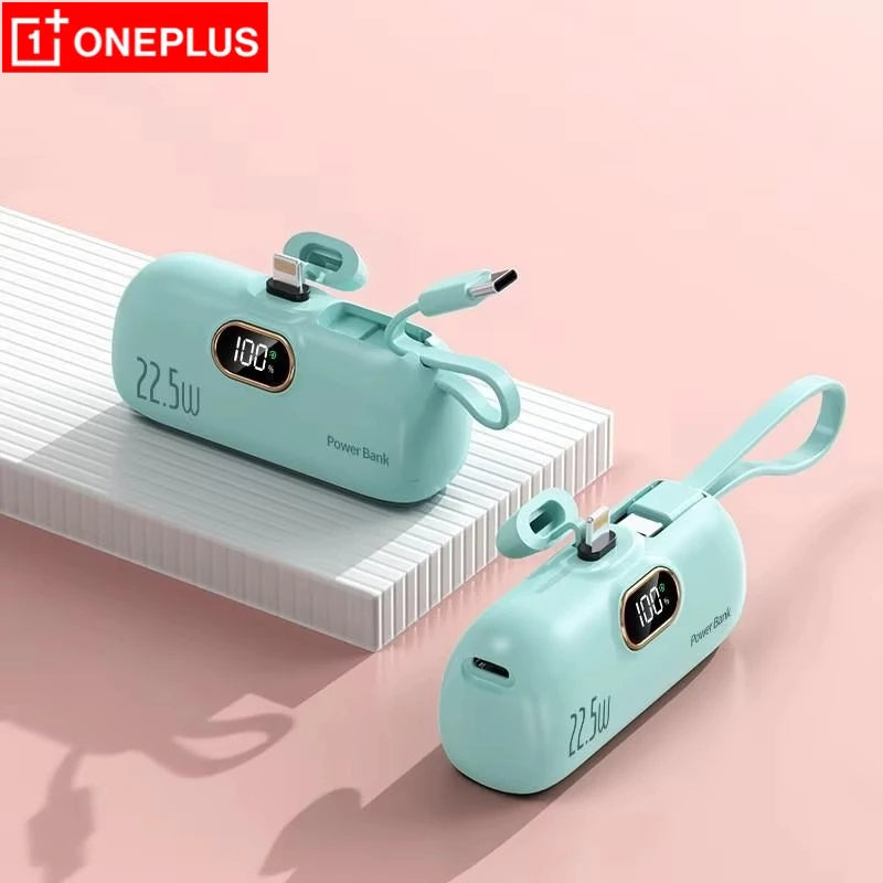 OnePlus 10000mAh Portable Power Bank 2- in-1 Fast Charger Lightweight High capacity Pocket Power Bank For IPhone Huawei Samsung