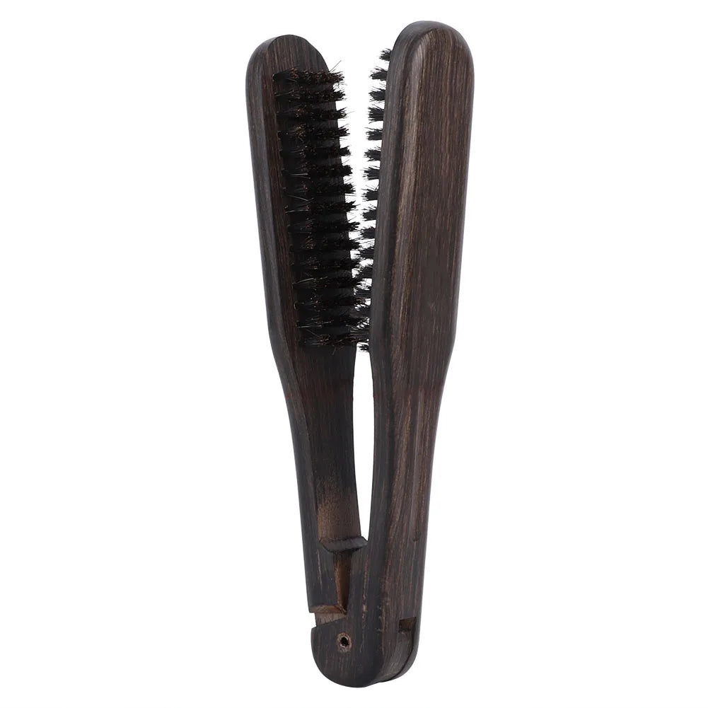 Double Brushes Comb Hairdressing Comb Professional Hairdressing Comb Double Brushes Wooden Anti static Hair Straightener Tool