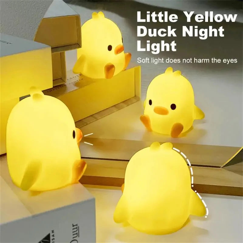 1-3pcs Yellow Duck Night Light Cartoon Creative Children's Gift Small Desk Lamp Soft Light Bedroom Atmosphere Bedlight