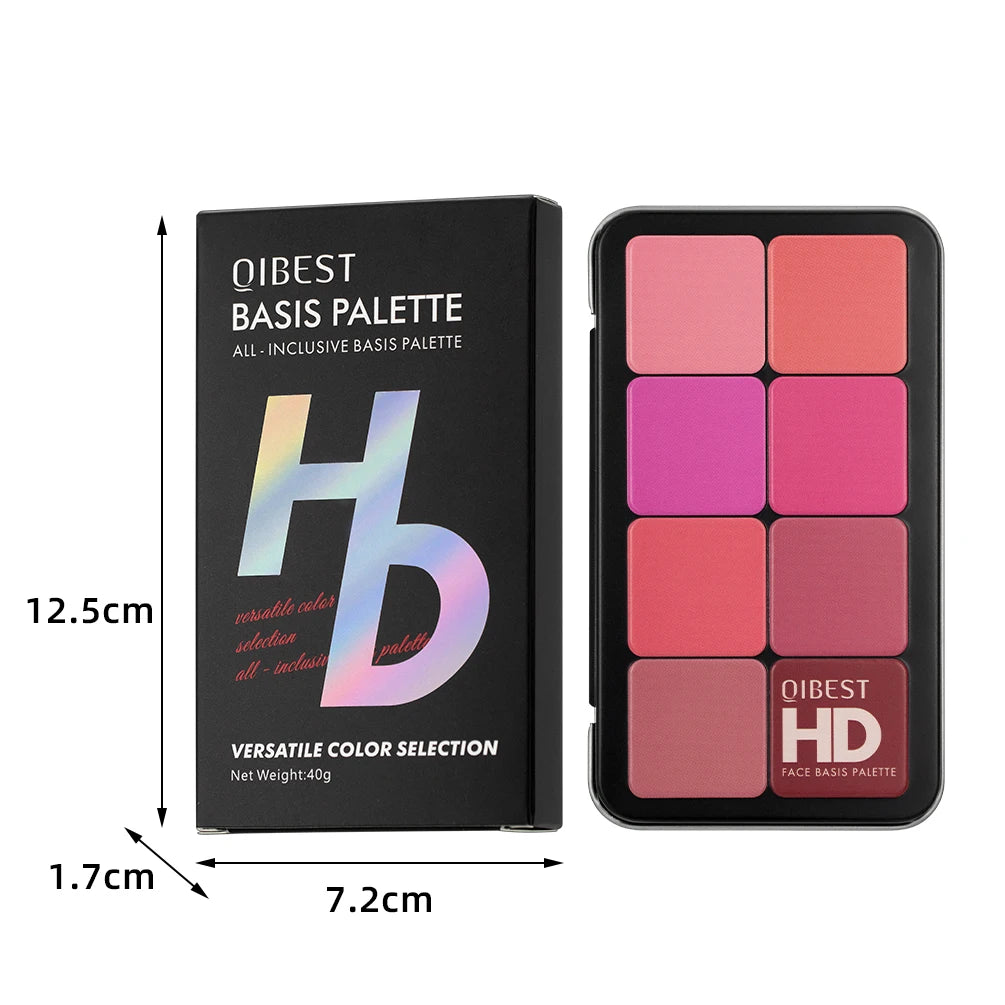 QIBEST 16 Colors Box Blusher Plate Multi-Color Cream Blush Plate Concealer Contour And Highlighter Palette Makeup Blush Face